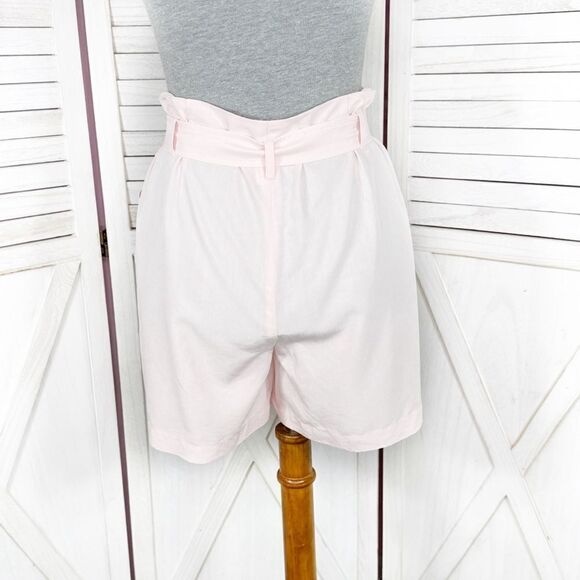 Elle Tie Waist High Rise Shorts Blush Pink 6 Paperbag - Picture 6 of 13